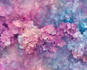 Fototapeta premium Pastel hydrangeas floral background design