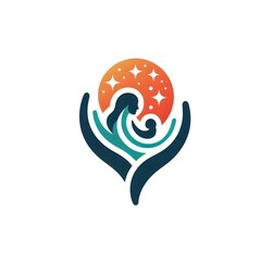 AI Generate of Stylized, abstract, icon, logo, illustration of a mother tenderly holding her child, love, care, and maternal bond. Harmonious, heartfelt design, Mother’s Day, parenting, family care.