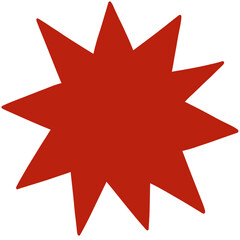red star on transparent background