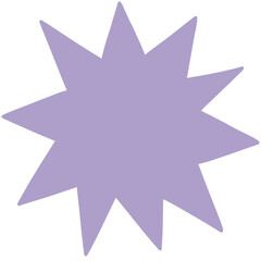 purple star on transparent background