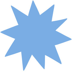 blue star on transparent background