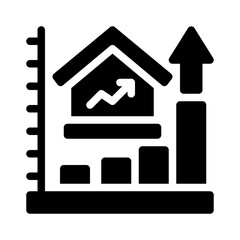 real estate growth glyph icon