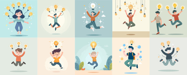 collection of person having an idea