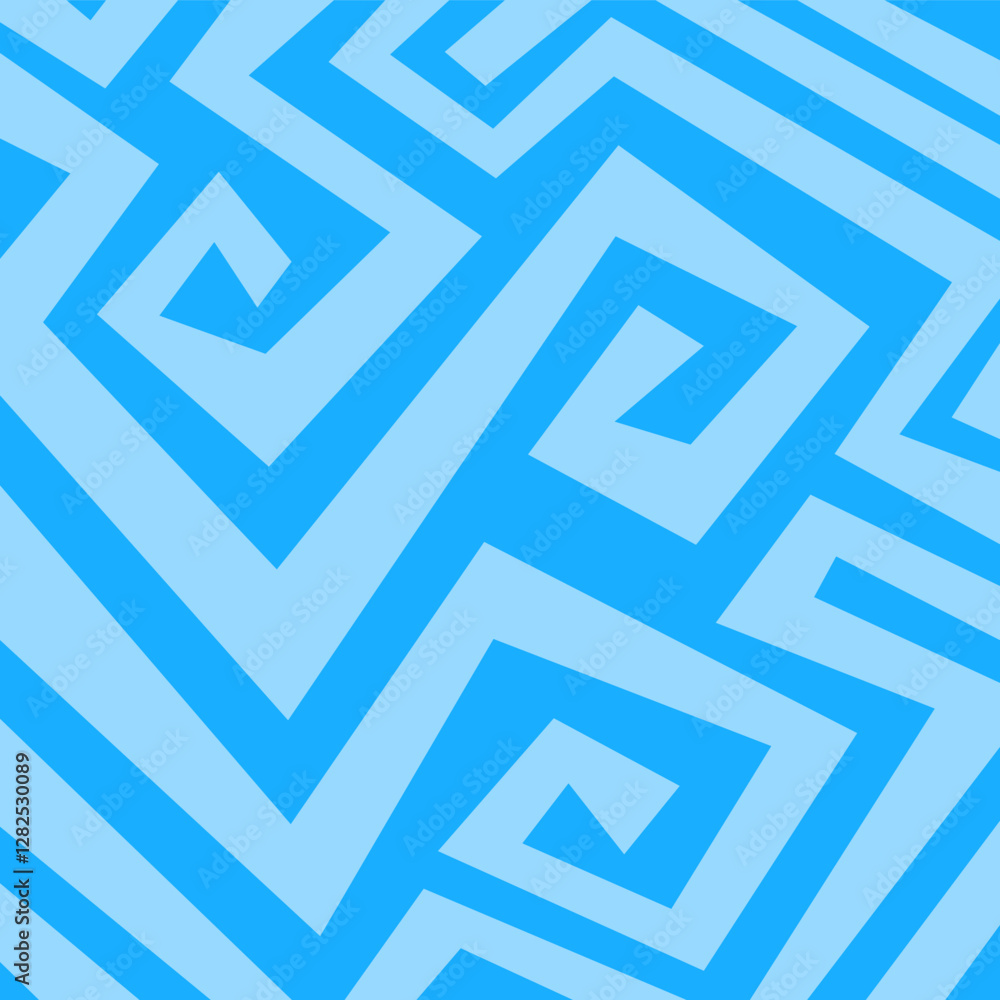 Poster minimalist background with abstract geometric and curly lines. simple aztec ornament