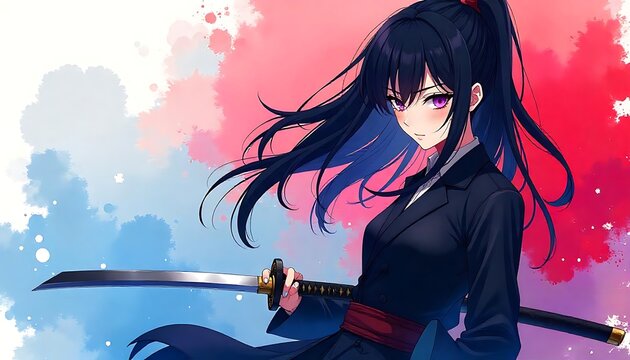 a young woman anime-style character from Valorant, modern anime-style illustration of Neon, created with generative ai