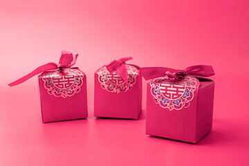 romantic rose red happy gift box poster