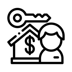 rental agreement line icon