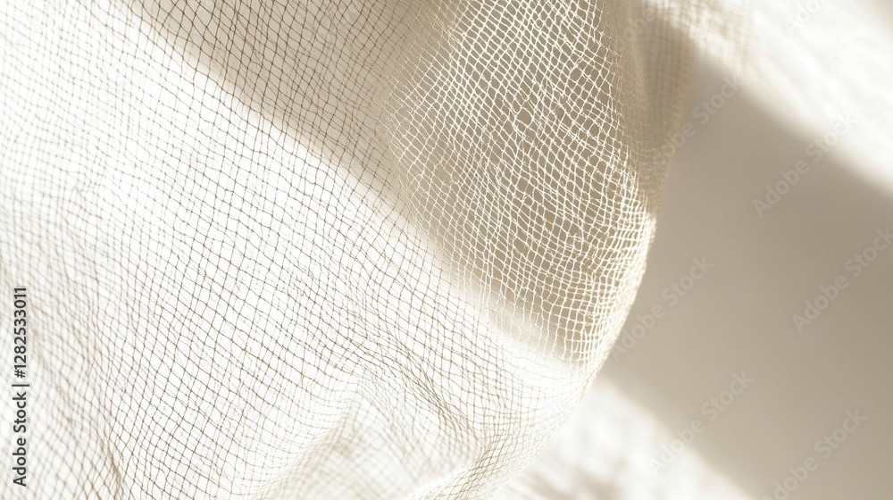 Wall mural abstract background with the shadow of a net on a white wall, with light and soft tones, in a minima