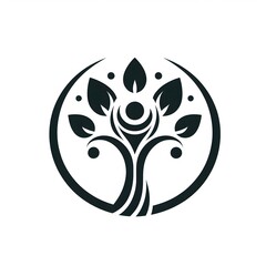 Obraz premium AI Generate of Stylized, abstract, icon, logo, illustration of a mother tenderly holding her child, love, care, and maternal bond. Harmonious, heartfelt design, Mother’s Day, parenting, family care.