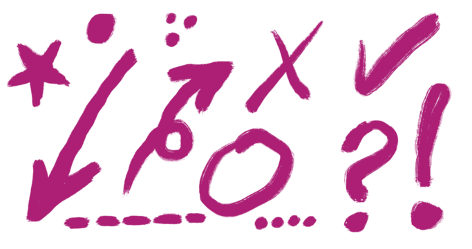 Purple pink hand drawn arrow sign symbol - Powered by Adobe