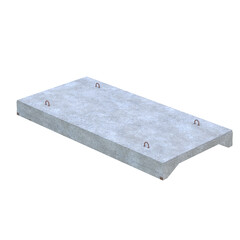 Concrete Slab, 3d illustration isolated on white background