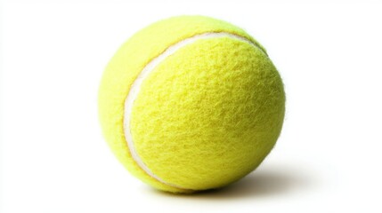 Close-up of a bright yellow tennis ball.