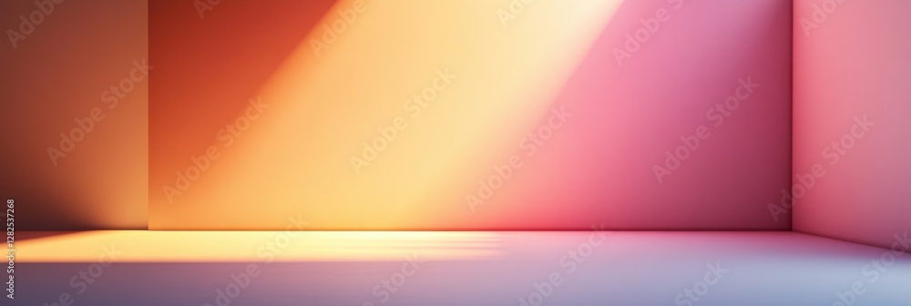 Poster Modern minimalist interior with gradient background perfect for text placement in creative design. Generative AI