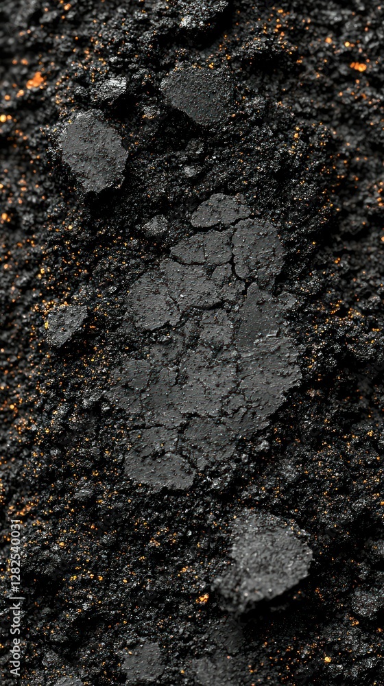 Poster broken asphalt patch surface. closeup view of crack background for construction use