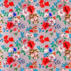 Multi flower and leaf digital shirt design 