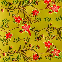 Multi flower and leaf digital shirt design 