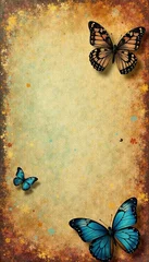 Vintage textured backdrop featuring a grunge butterfly pattern for artistic projects, grunge, textured