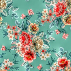 Multi flower and leaf digital shirt design 