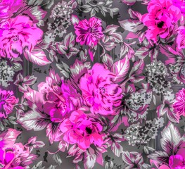 Multi flower and leaf digital shirt design 