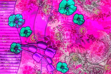 Multi flower and leaf digital shirt design 