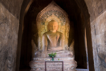principle Buddha image of Khaymingha Pagoda , Nyaungu city, Myanmar