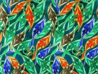 Multi flower and leaf digital shirt design 