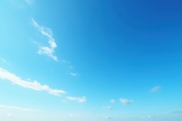 Fototapeta premium Clear blue sky with wispy clouds that stretch across the horizon, wispy, blue