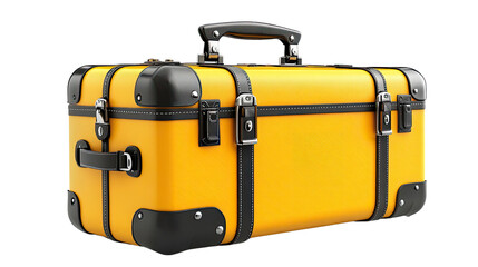 Golden Voyage: A vibrant yellow travel suitcase, perfectly packed, ready for adventure. Its sleek design and sturdy construction promise journeys filled with exploration.
