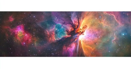 Cosmic Nebula, vibrant colors, deep space, starfield background, astronomy