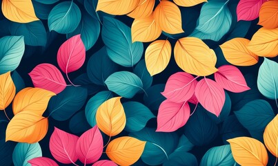 Abstract Nature Pattern with Leaves, Generative AI