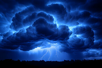 Stormy Night Sky With Lightning