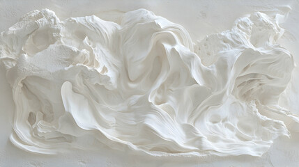 Obraz premium Creamy white texture swirls, abstract background, food styling