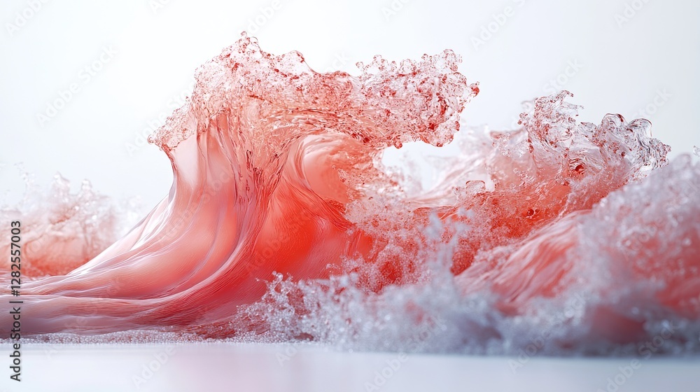 Poster A dynamic rose tinted wave captured in a studio setting