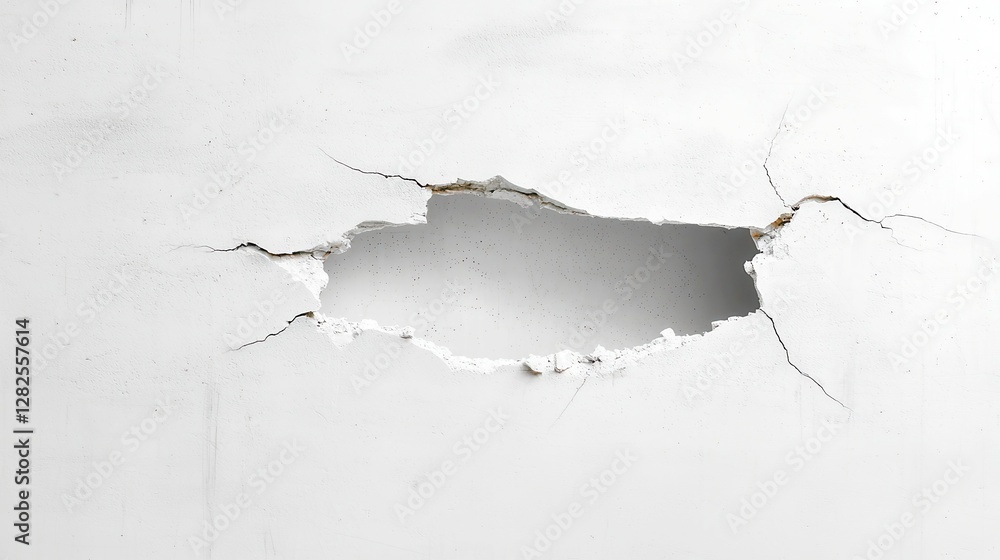 Poster aged concrete with deep cracks, showcasing intricate patterns on a minimalist surface, emphasizing s