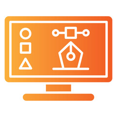 graphic design vector single icon with a glyph gradient style