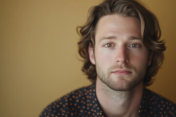 Obraz premium Man on solid background