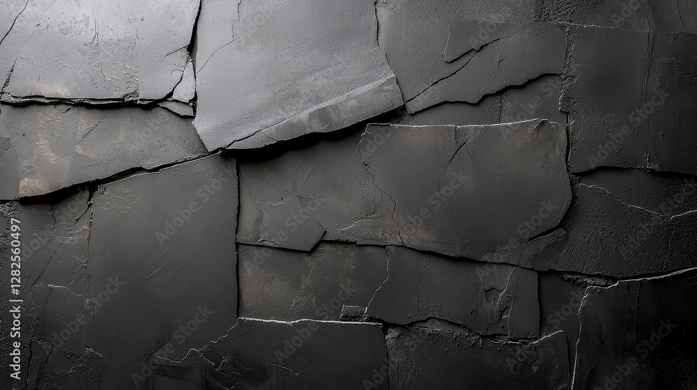 Poster moody distressed black cement background, strong textures and minimalist design create a clean, simp