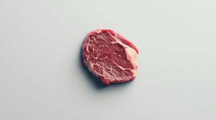 Raw meat on white background with flexitarian diet magazine for food and nutrition photography