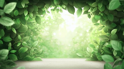 Lush Green Leaves Archway Background