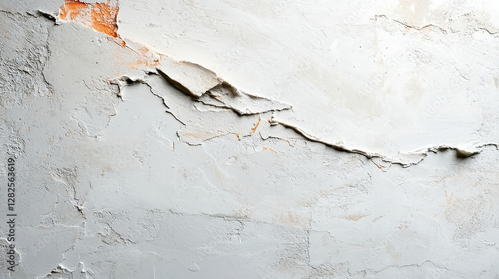 Poster streaked concrete serenity, a minimalist setting featuring a smooth, stained surface with subtle tex