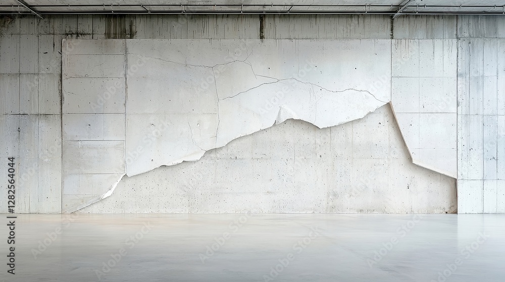Aufkleber urban grunge wall, exposed cement layers create a minimalist backdrop, clean lines and simple textur