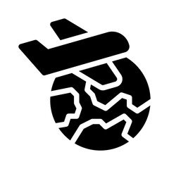 airplane glyph icon