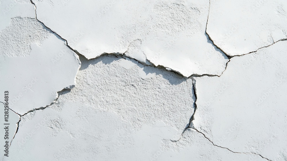 Poster weathered concrete sidewalk, a minimalist scene featuring rough patches on weathered concrete, empha