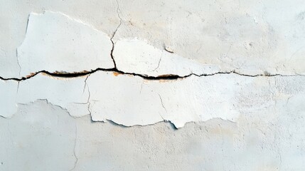 Weathered Urban Concrete Texture, showcasing a minimalist backdrop with intricate cracks and stains, emphasizing a clean, simple aesthetic and abundant free space.