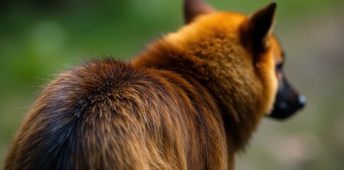 Close-up of a furry, brown and black animal's back, showing texture , close-up, animal, brown