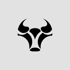 Moose head horn vector illustration logo 