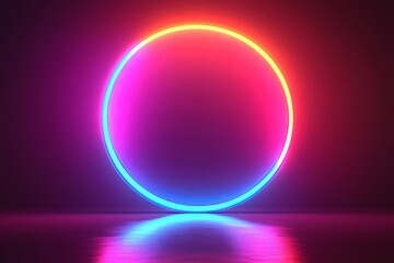 Smooth Neon Light Background, Generative AI