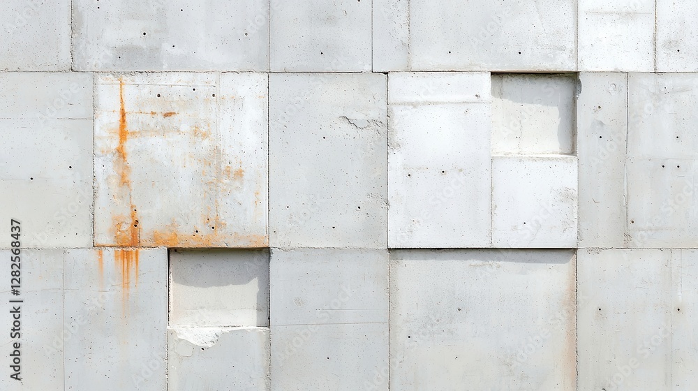 Poster aged concrete block surface, distressed patterns create a minimalist backdrop, clean lines emphasize