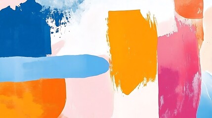 Abstract Colorful Paint Strokes Artwork Design