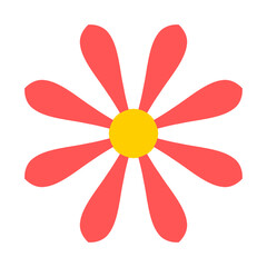 flower icon, red floral simple, emoji flower cute, flora sticker